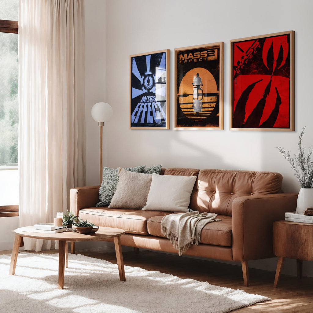 Mass Effect Trilogy Poster Set - Sci Fi Video Game Print, Shepard Saga Wall Decor, RPG Fan Gift Idea