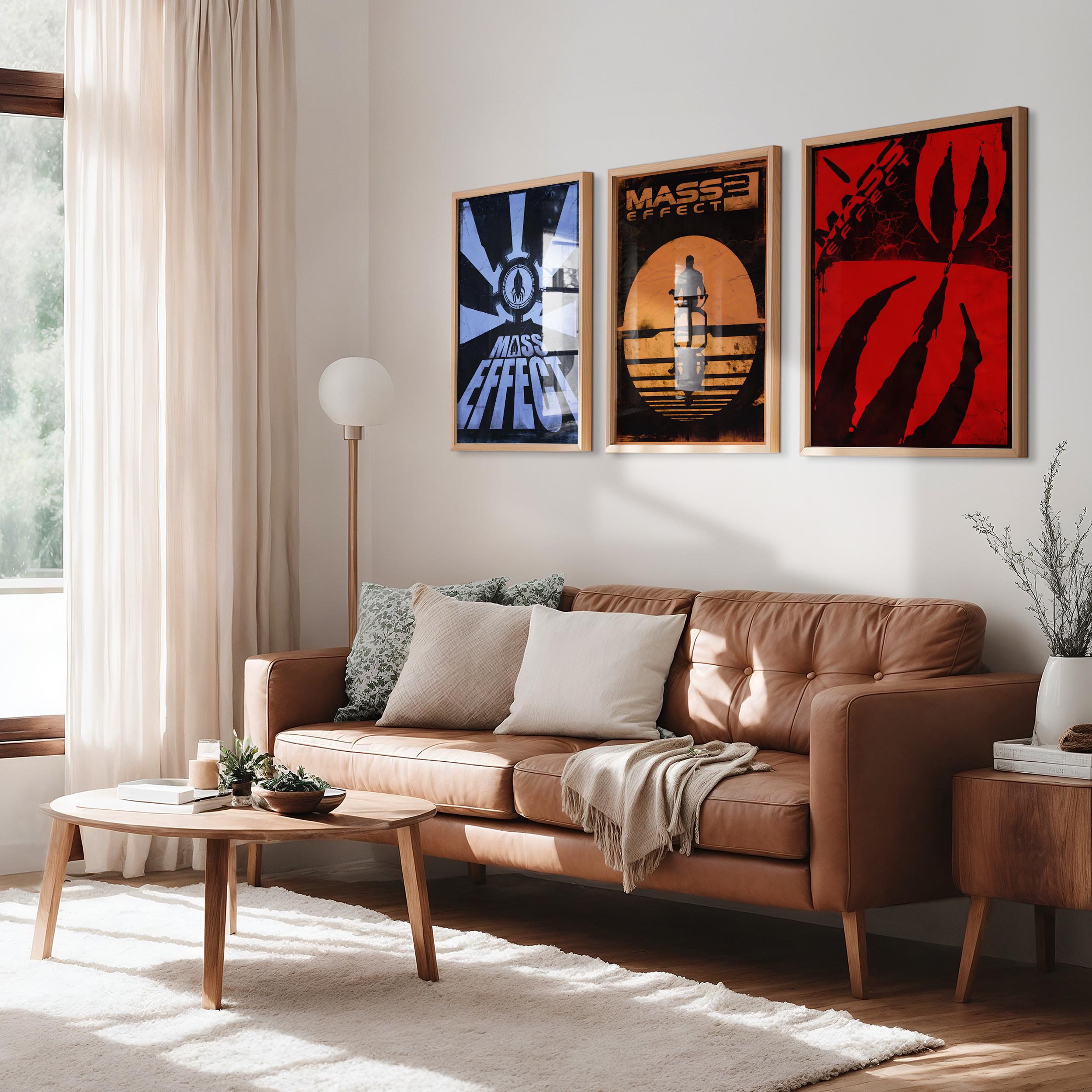 Mass Effect Trilogy Poster Set - Sci Fi Video Game Print, Shepard Saga Wall Decor, RPG Fan Gift Idea