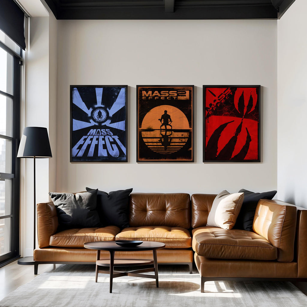 Mass Effect Trilogy Poster Set - Sci Fi Video Game Print, Shepard Saga Wall Decor, RPG Fan Gift Idea