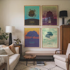 Studio Ghibli Movie Poster Set of 4 - Totoro Spirited Away Castle Howl Art Print, Japanese Animation Decor, Anime Fan Gift