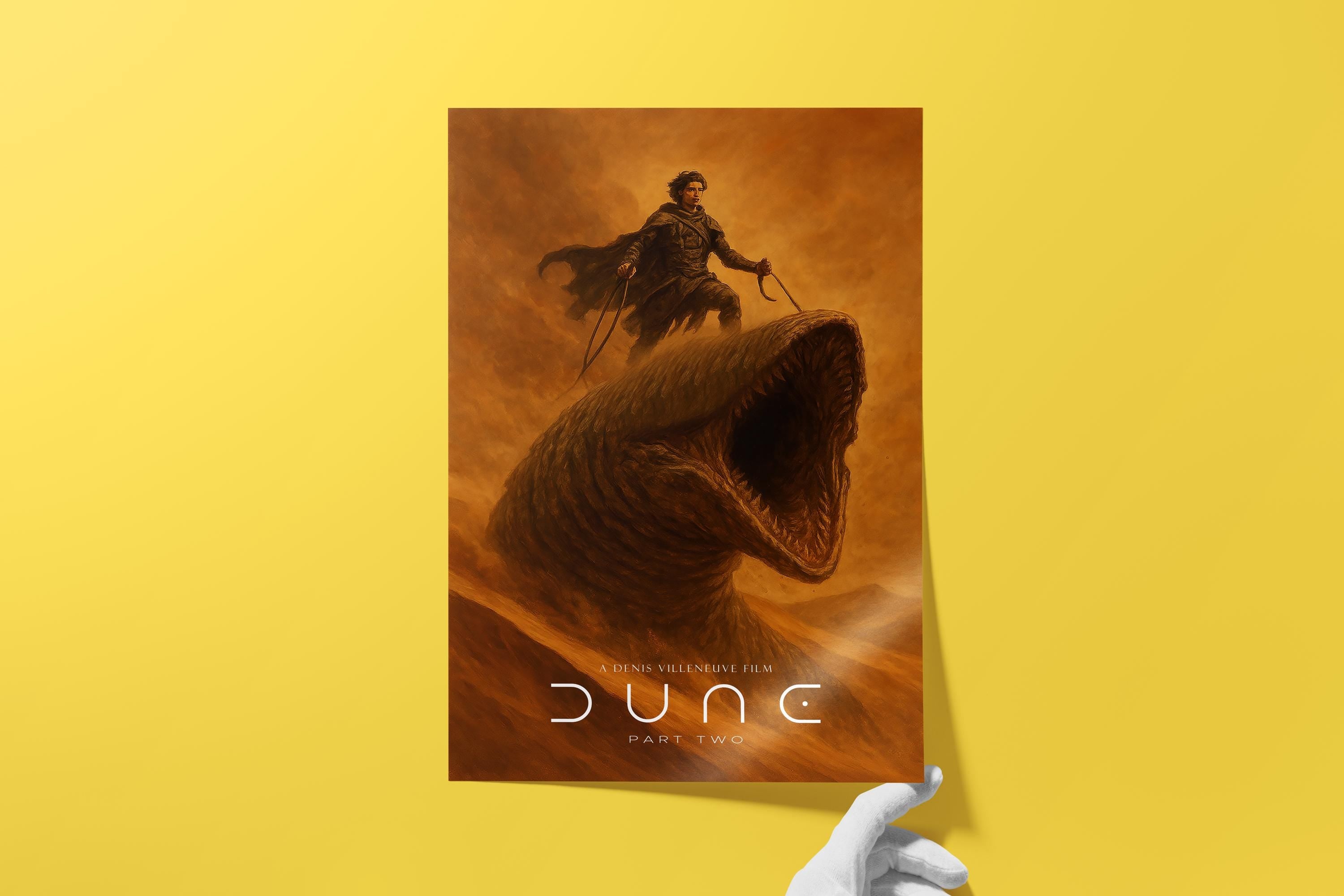 Dune Saga Movie Poster Set of 2 - Villeneuve Complete Sci-Fi Print, Epic Arrakis Decor, Film Fan Gift