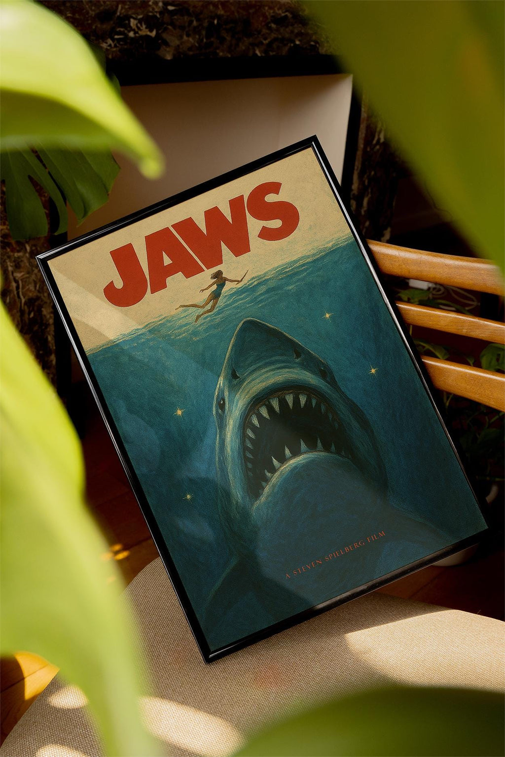 Jaws Movie Cult Poster - Summer Thriller Spielberg Print, 70s Cinema Decor, Horror Fan Gift Idea