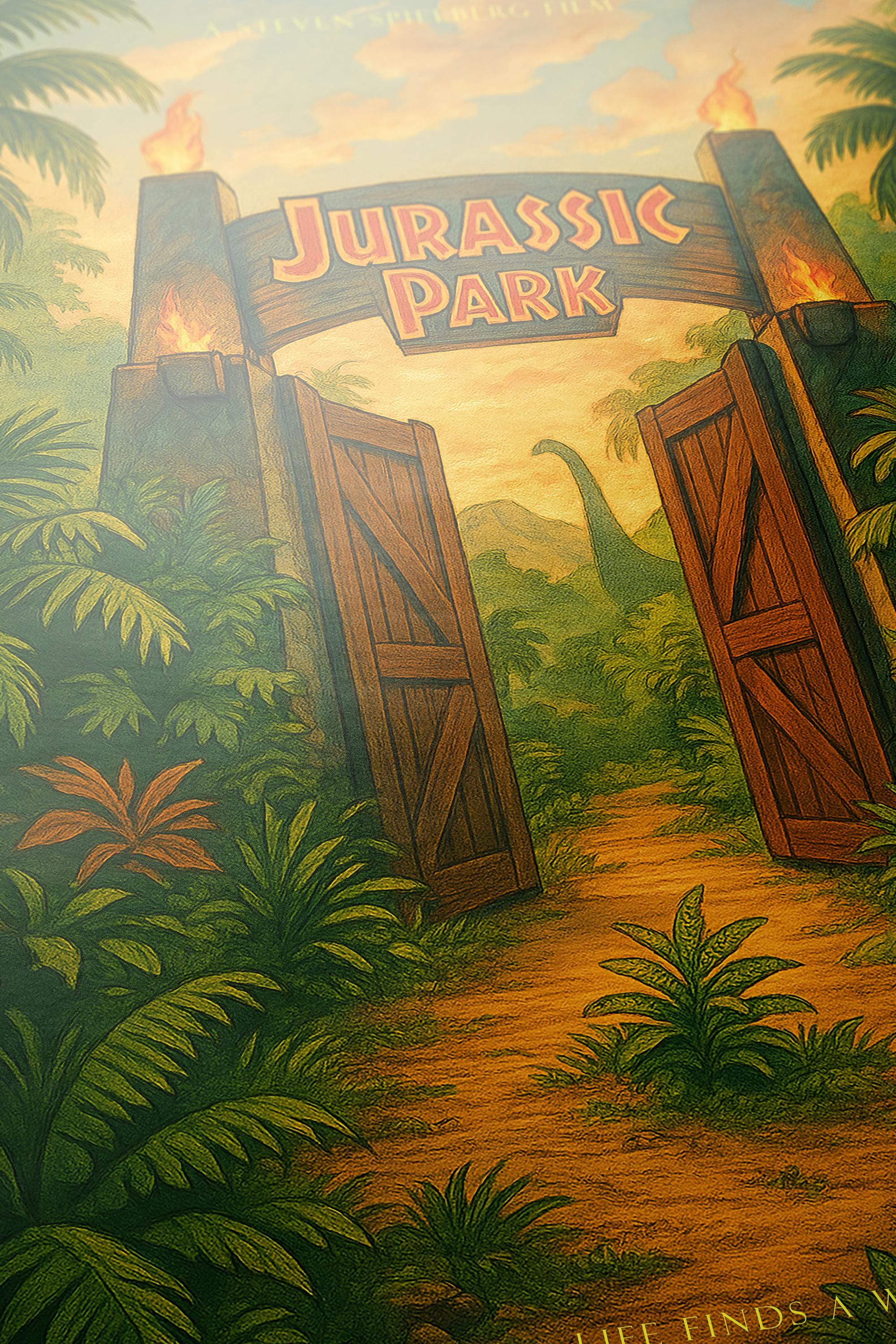 Jurassic Park Cult Movie Poster - Dinosaur Adventure Print, Spielberg Cinema Decor, 90s Fan Gift Idea