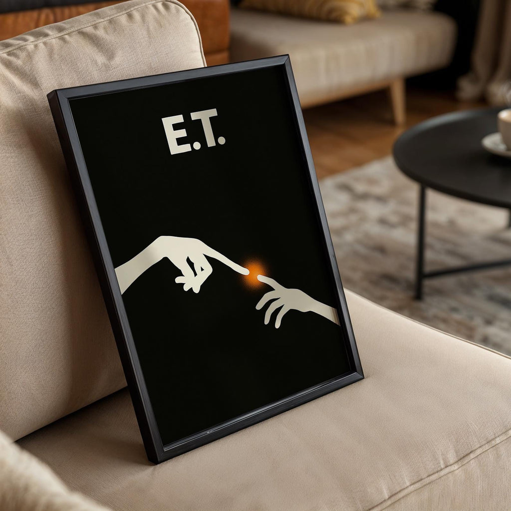E.T. Minimalist Movie Poster - Spielberg Design Print, Simple Sci-Fi Decor, 80s Style Gift Idea