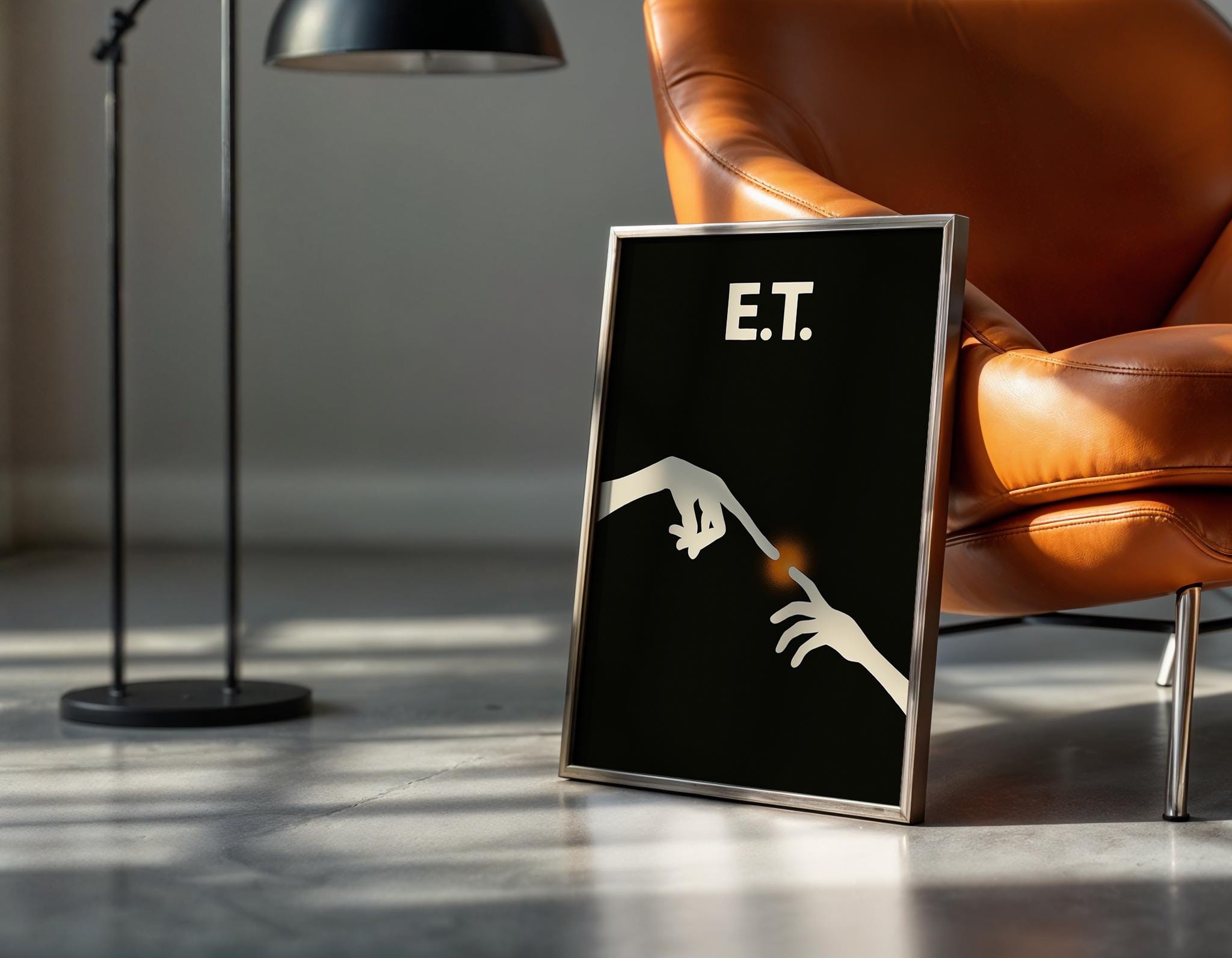 E.T. Minimalist Movie Poster - Spielberg Design Print, Simple Sci-Fi Decor, 80s Style Gift Idea