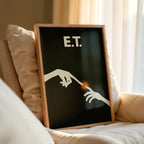 E.T. Minimalist Movie Poster - Spielberg Design Print, Simple Sci-Fi Decor, 80s Style Gift Idea