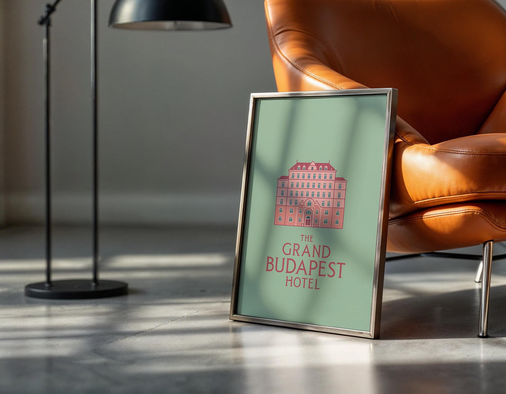 The Grand Budapest Hotel Minimalist Poster - Wes Anderson Style Print, Simple Movie Decor, Clean Design Gift Idea