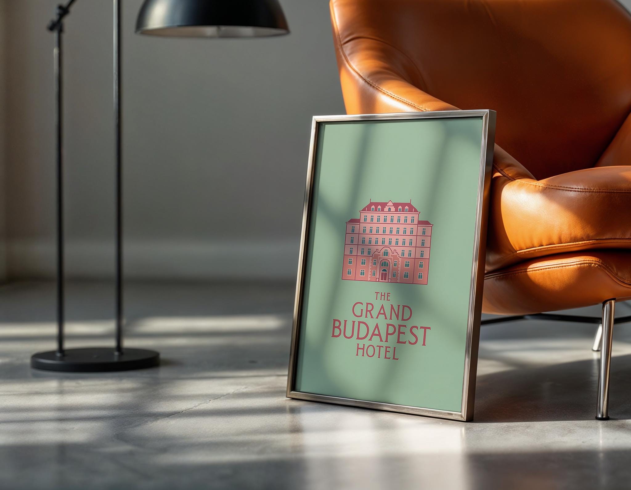 The Grand Budapest Hotel Minimalist Poster - Wes Anderson Style Print, Simple Movie Decor, Clean Design Gift Idea