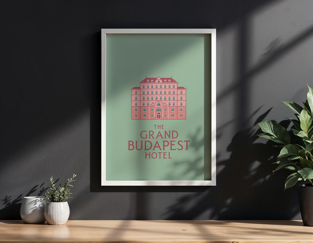 The Grand Budapest Hotel Minimalist Poster - Wes Anderson Style Print, Simple Movie Decor, Clean Design Gift Idea