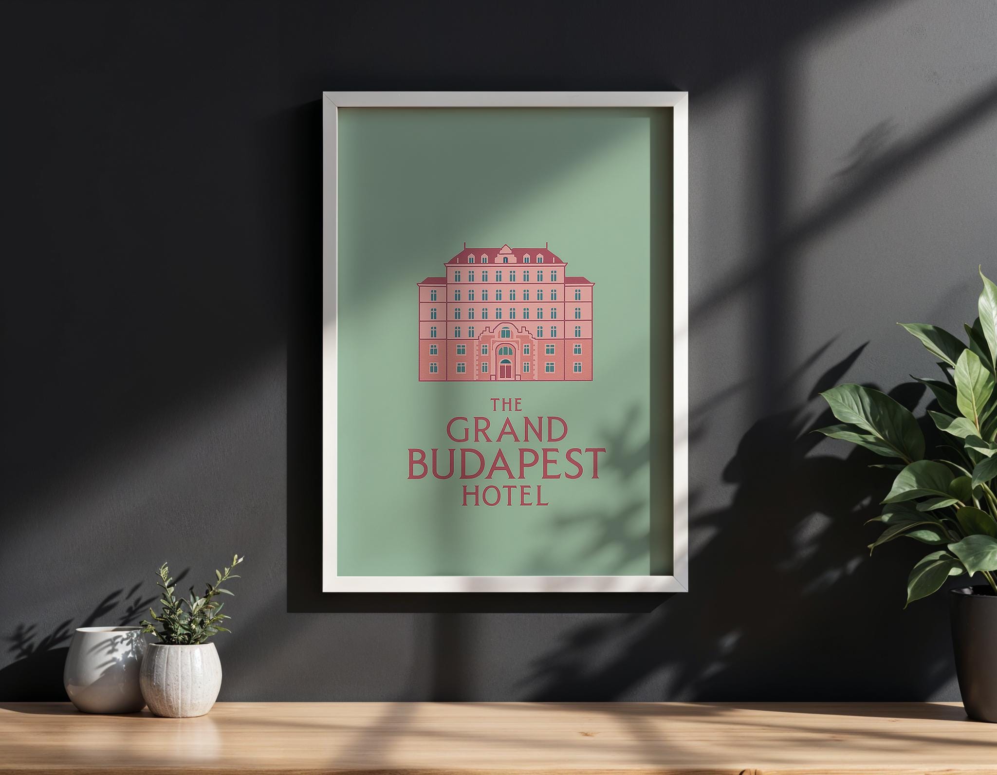 The Grand Budapest Hotel Minimalist Poster - Wes Anderson Style Print, Simple Movie Decor, Clean Design Gift Idea