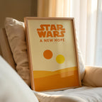 Star Wars Minimalist Poster - A New Hope Print, Sci-Fi Design Decor, Saga Fan Gift Idea