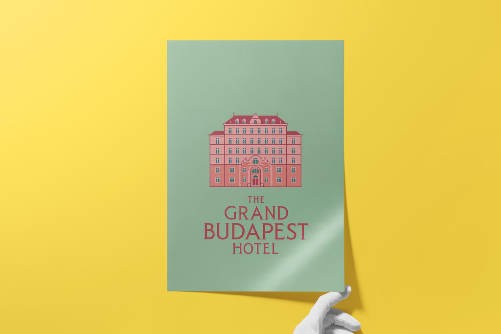 The Grand Budapest Hotel Minimalist Poster - Wes Anderson Style Print, Simple Movie Decor, Clean Design Gift Idea