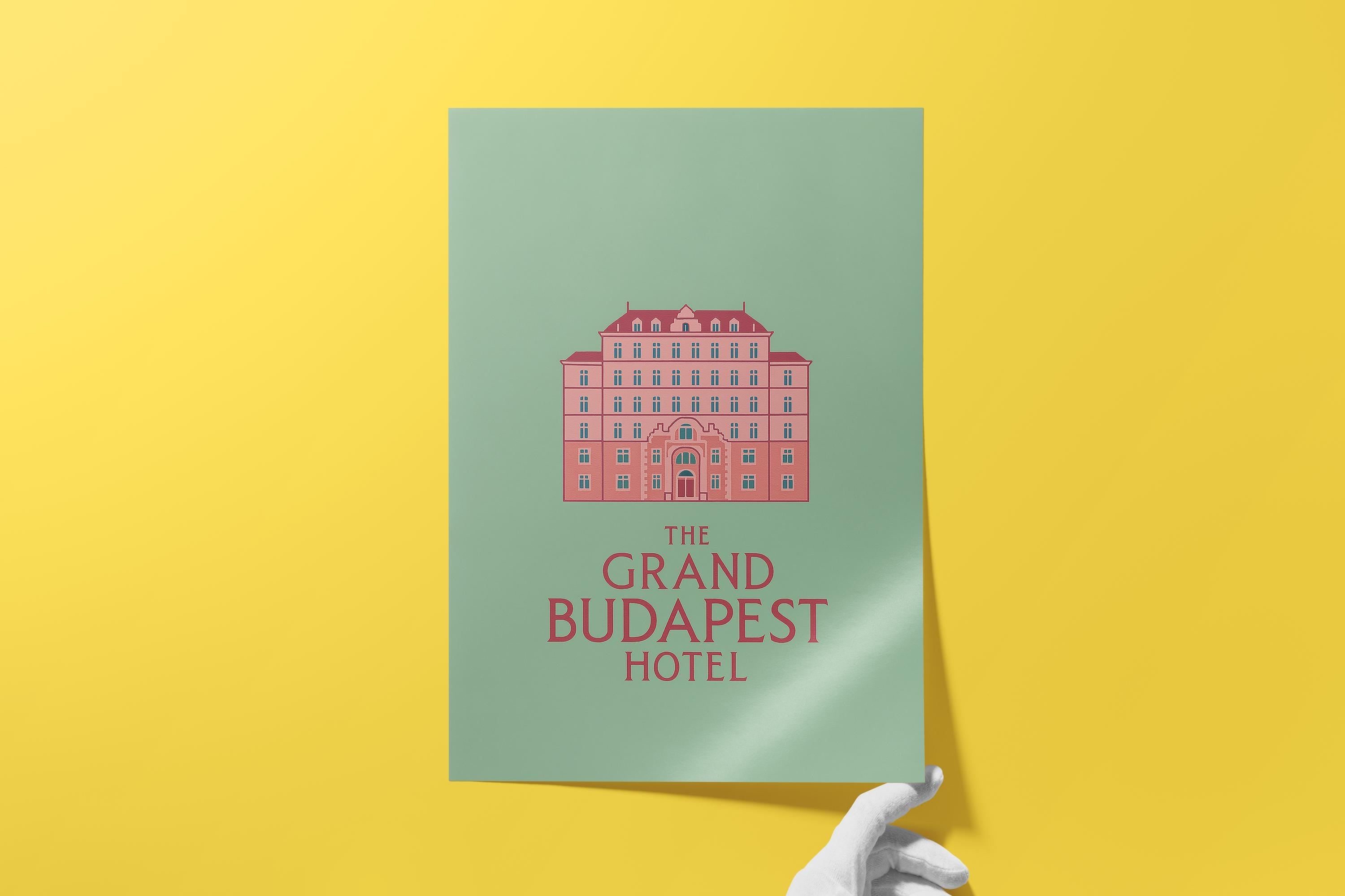 The Grand Budapest Hotel Minimalist Poster - Wes Anderson Style Print, Simple Movie Decor, Clean Design Gift Idea