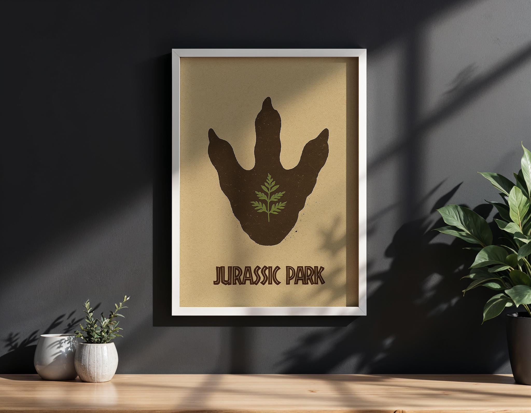 Jurassic Park Minimalist Poster - Dinosaur Design Print, Simple Spielberg Decor, Modern Style Gift Idea