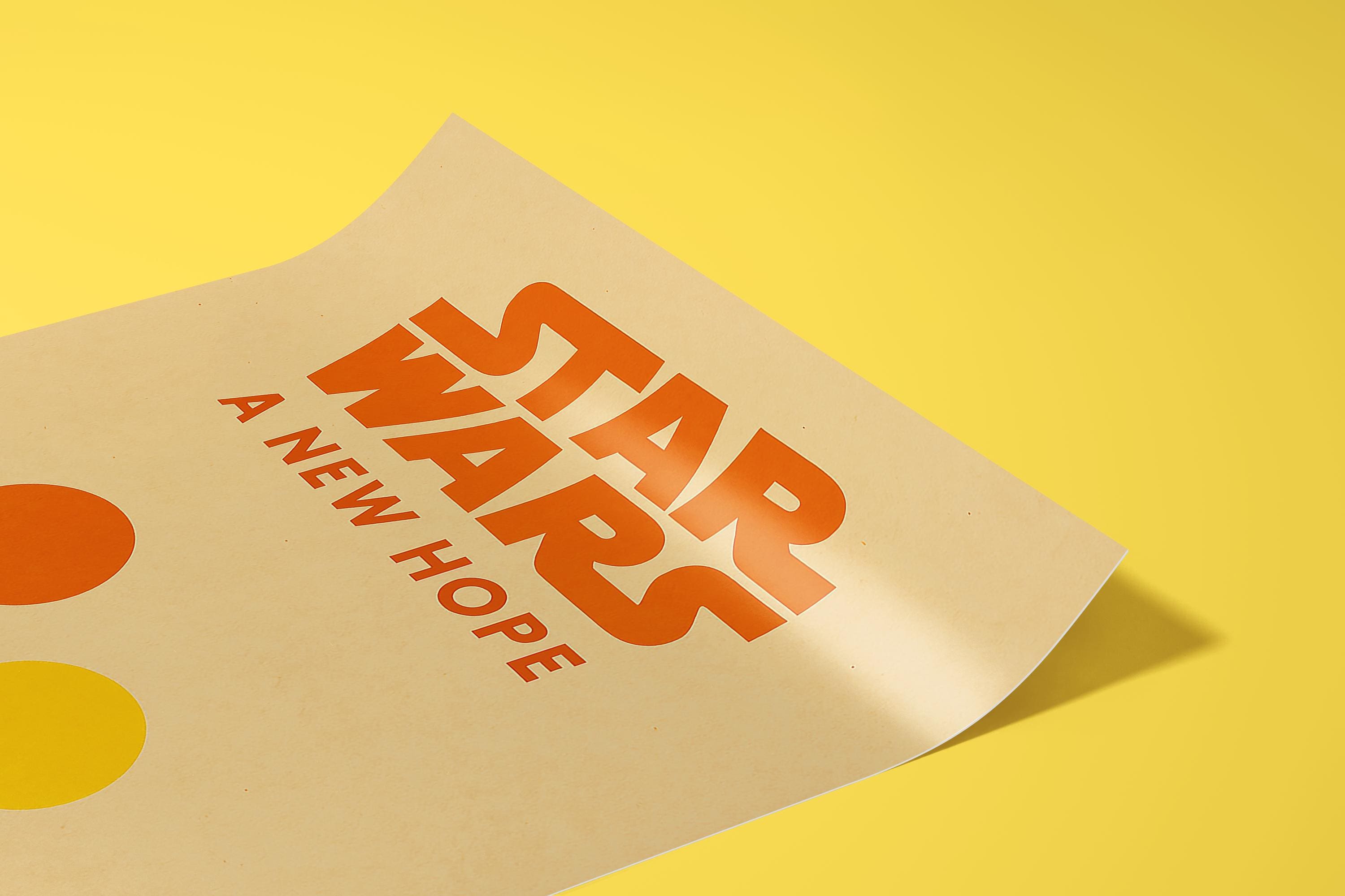 Star Wars Minimalist Poster - A New Hope Print, Sci-Fi Design Decor, Saga Fan Gift Idea