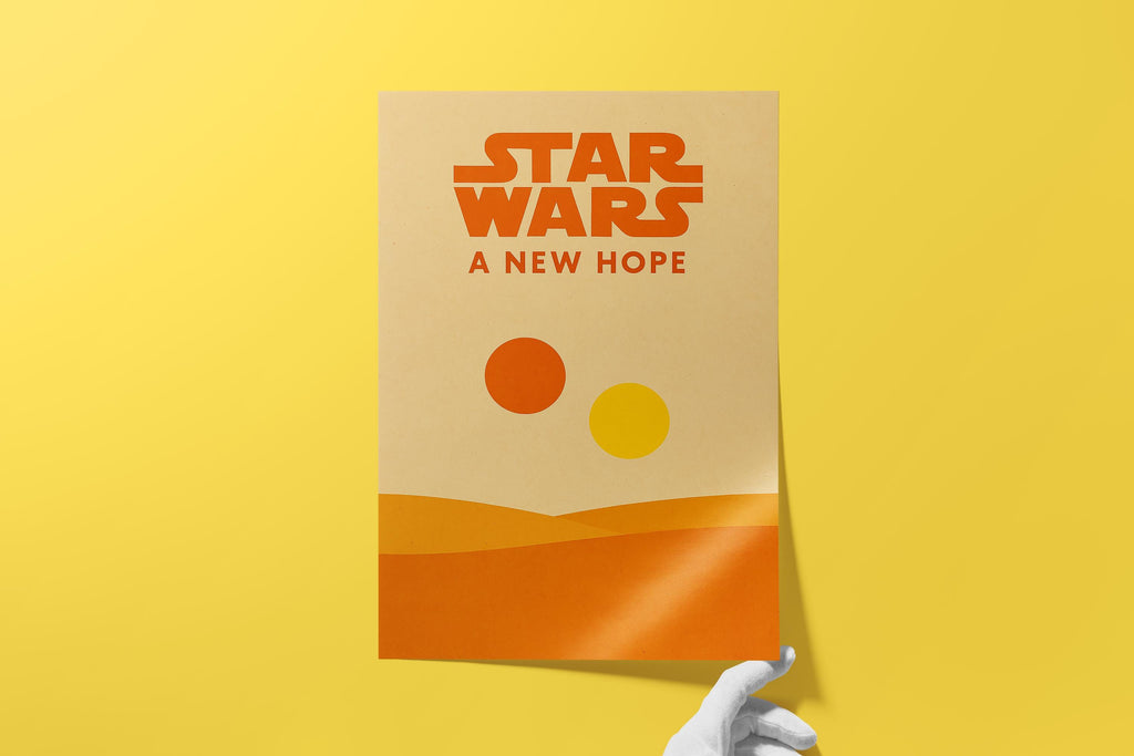 Star Wars Minimalist Poster - A New Hope Print, Sci-Fi Design Decor, Saga Fan Gift Idea