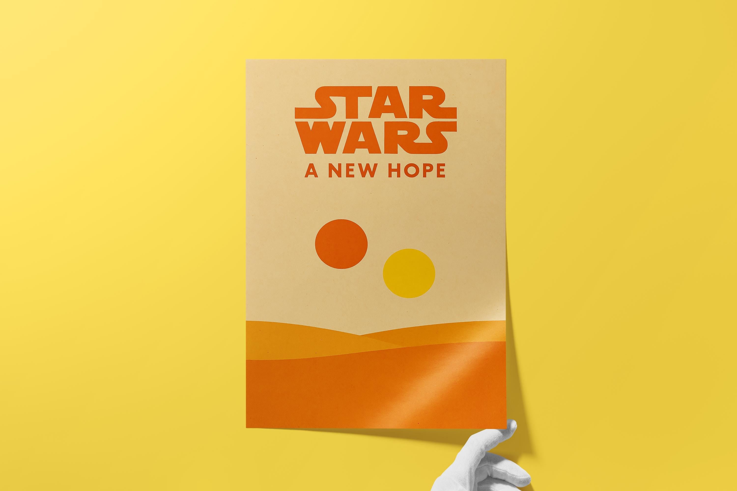 Star Wars Minimalist Poster - A New Hope Print, Sci-Fi Design Decor, Saga Fan Gift Idea