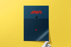 Jaws Minimalist Movie Poster - Simple Cult Film Print, Modern Spielberg Decor, Horror Design Gift Idea
