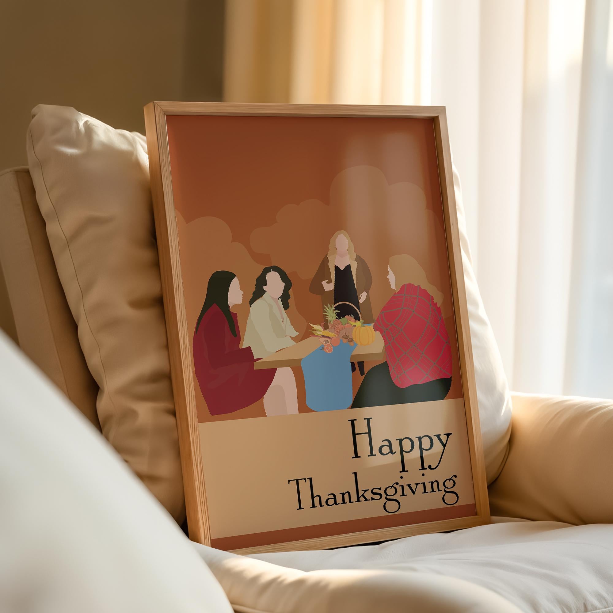 Gilmore Girls Thanksgiving Poster - Lorelai and Rory Print, Stars Hollow Autumn Decor, Fan Gift Idea