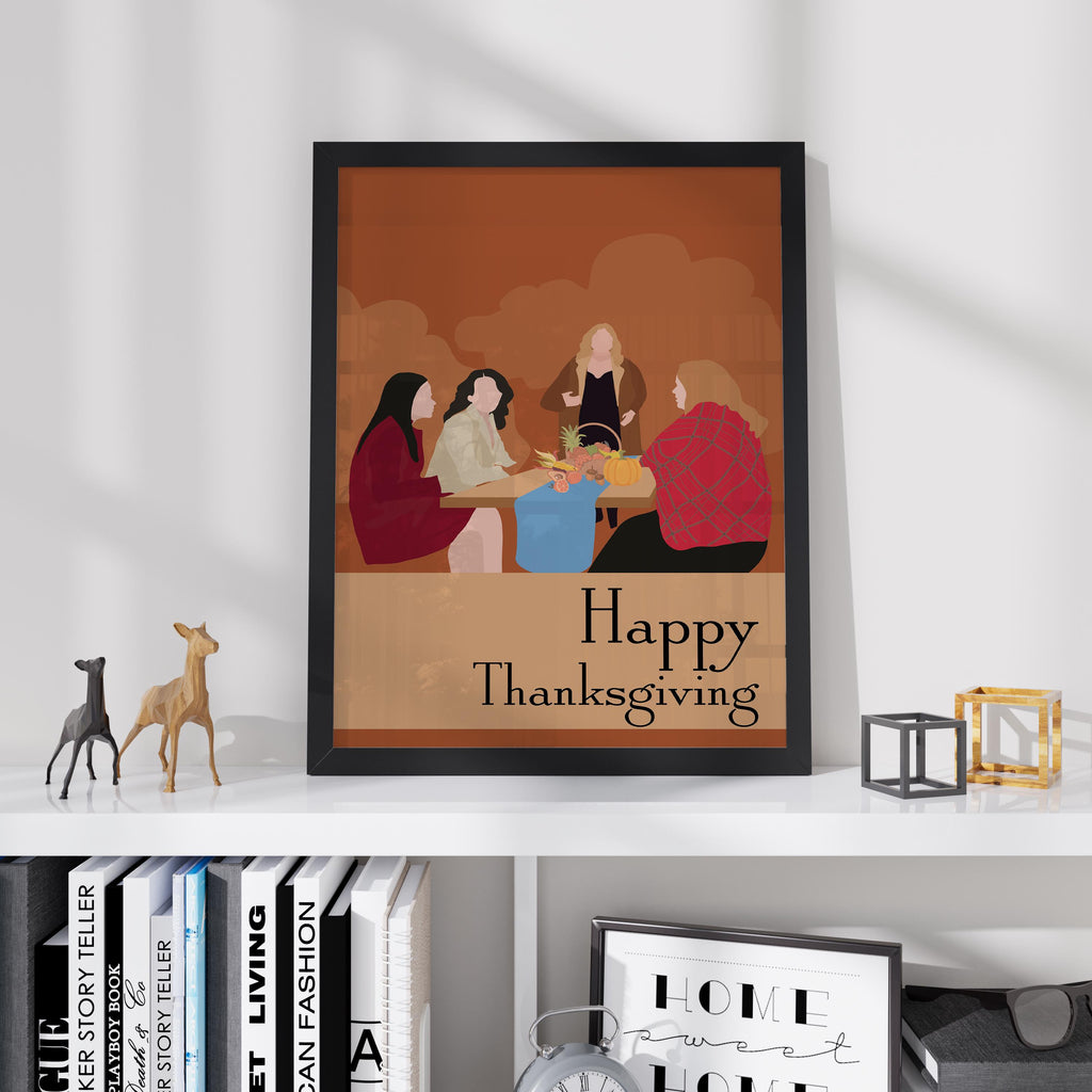 Gilmore Girls Thanksgiving Poster - Lorelai and Rory Print, Stars Hollow Autumn Decor, Fan Gift Idea