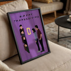 Friends Thanksgiving TV Show Poster - Cult Sitcom Art Print, Purple Door Decor, 90s Comedy Fan Gift