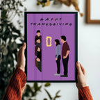 Friends Thanksgiving TV Show Poster - Cult Sitcom Art Print, Purple Door Decor, 90s Comedy Fan Gift