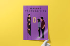 Friends Thanksgiving TV Show Poster - Cult Sitcom Art Print, Purple Door Decor, 90s Comedy Fan Gift