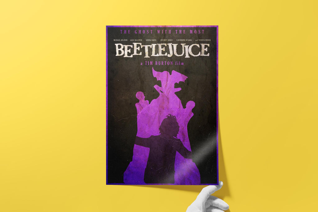 Beetlejuice Movie Poster - Tim Burton Art Print, 80s Horror Comedy Decor, Goth Gift Idea