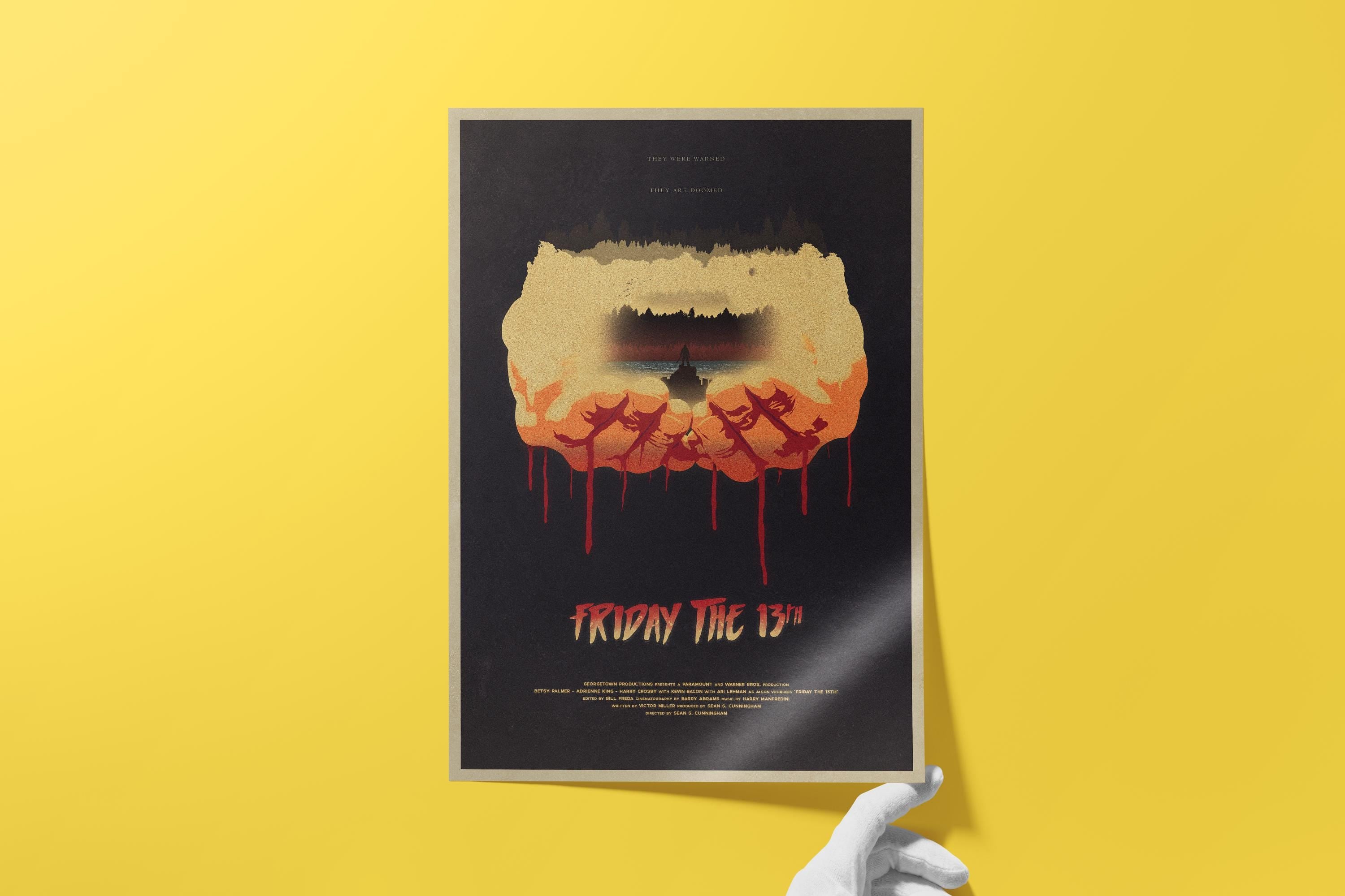 Friday the 13th Horror Movie Poster - Jason Voorhees Slasher Print, 80s Cinema Decor, Cult Fan Gift