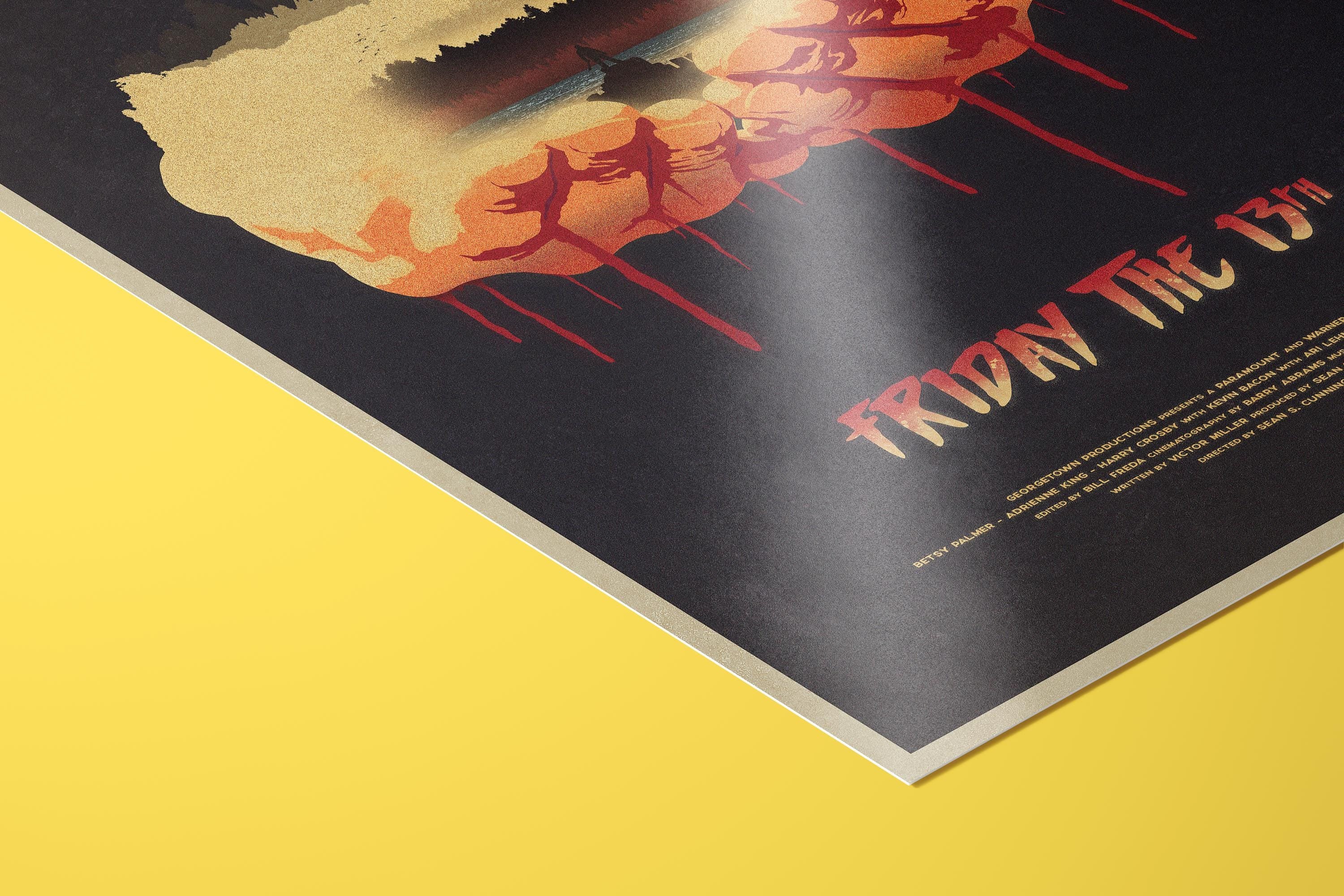 Friday the 13th Horror Movie Poster - Jason Voorhees Slasher Print, 80s Cinema Decor, Cult Fan Gift