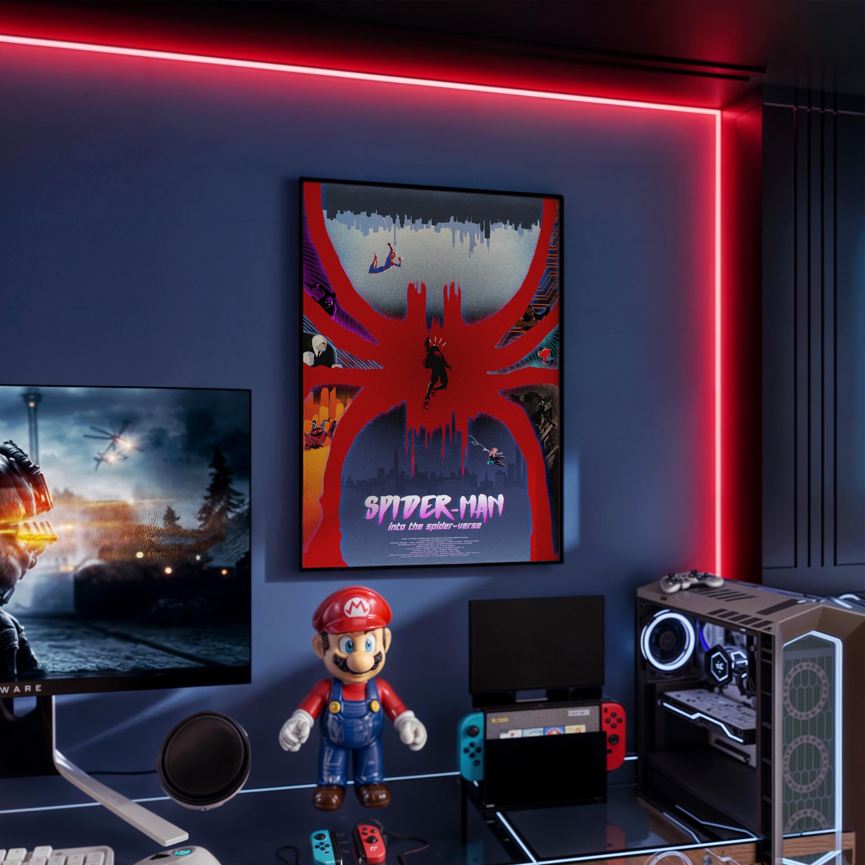 Spider-Man Into The Spider-Verse Poster - Animation Movie Print, Marvel Superhero Decor, Miles Morales Gift