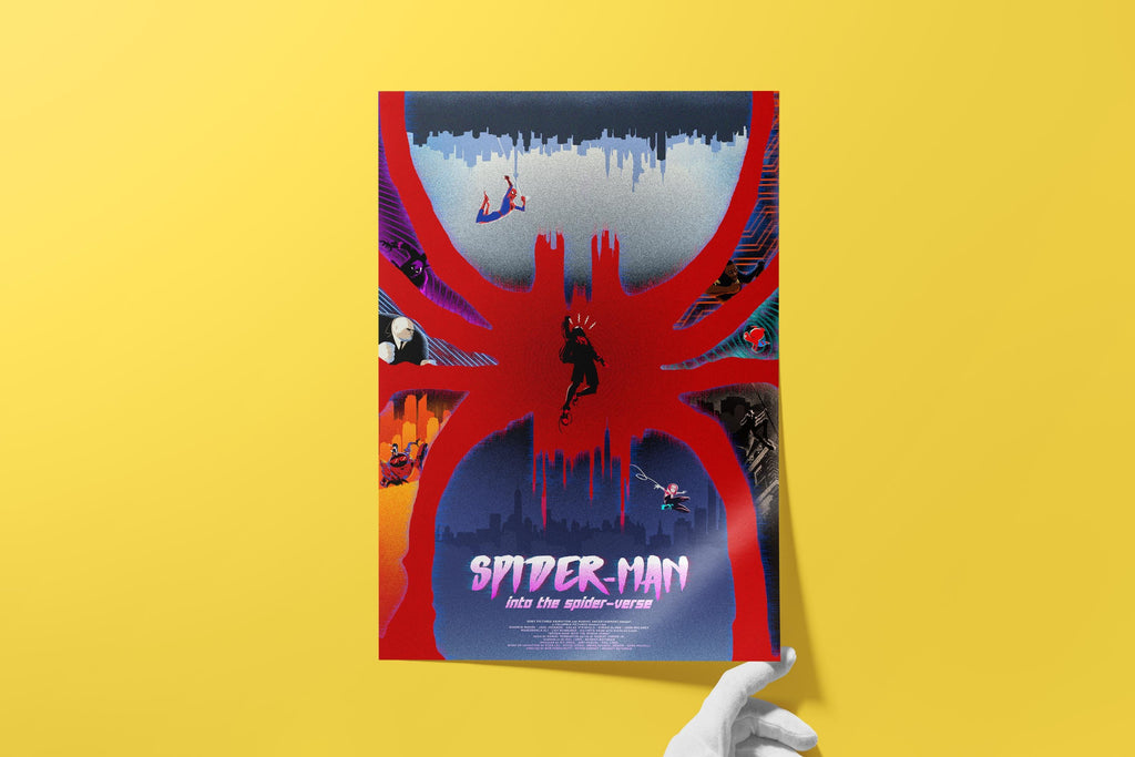Spider-Man Into The Spider-Verse Poster - Animation Movie Print, Marvel Superhero Decor, Miles Morales Gift