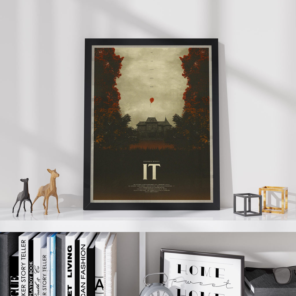 IT Movie Horror Poster - Pennywise the Clown Print, Stephen King Decor, Terror Fan Gift Idea