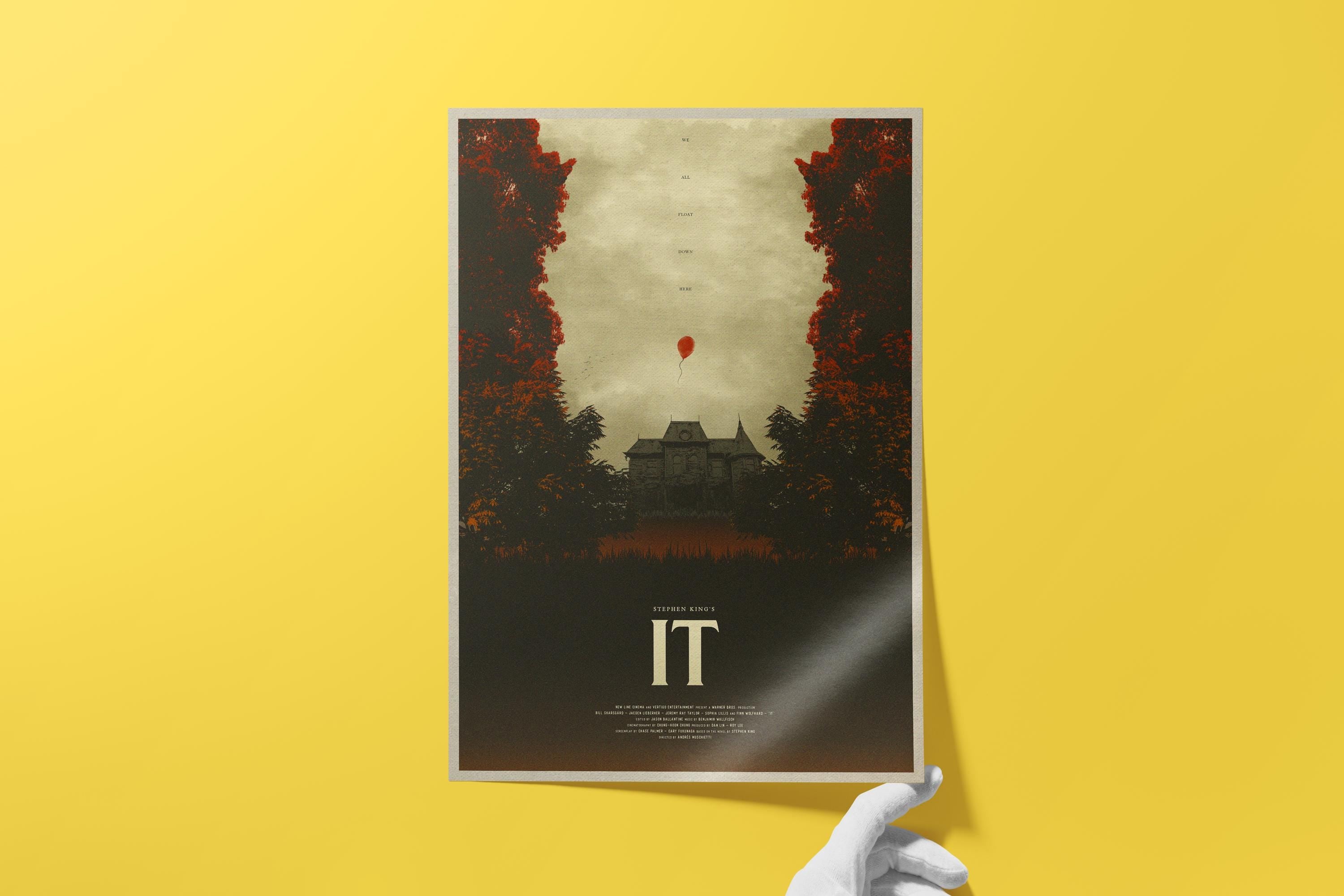 IT Movie Horror Poster - Pennywise the Clown Print, Stephen King Decor, Terror Fan Gift Idea