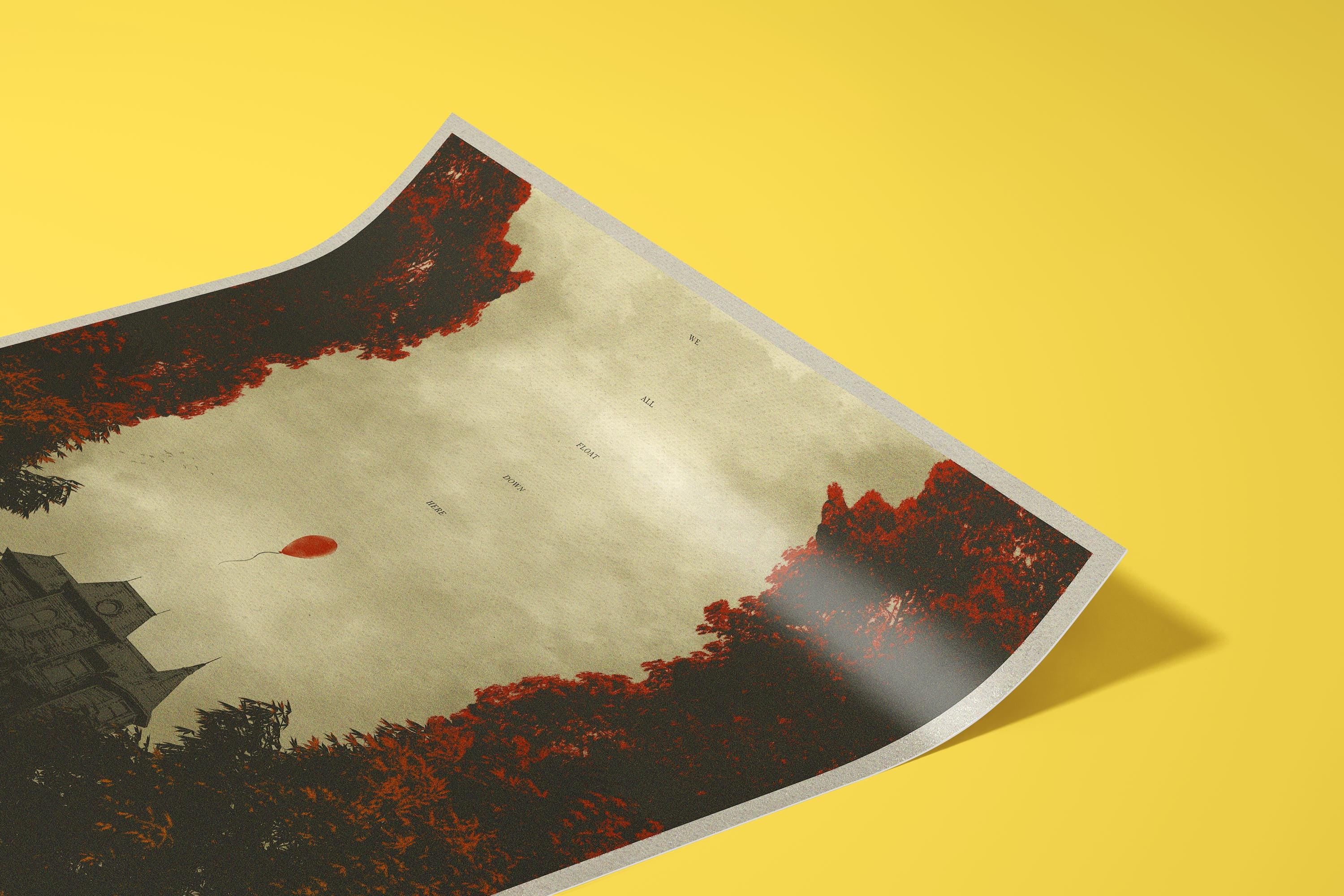 IT Movie Horror Poster - Pennywise the Clown Print, Stephen King Decor, Terror Fan Gift Idea