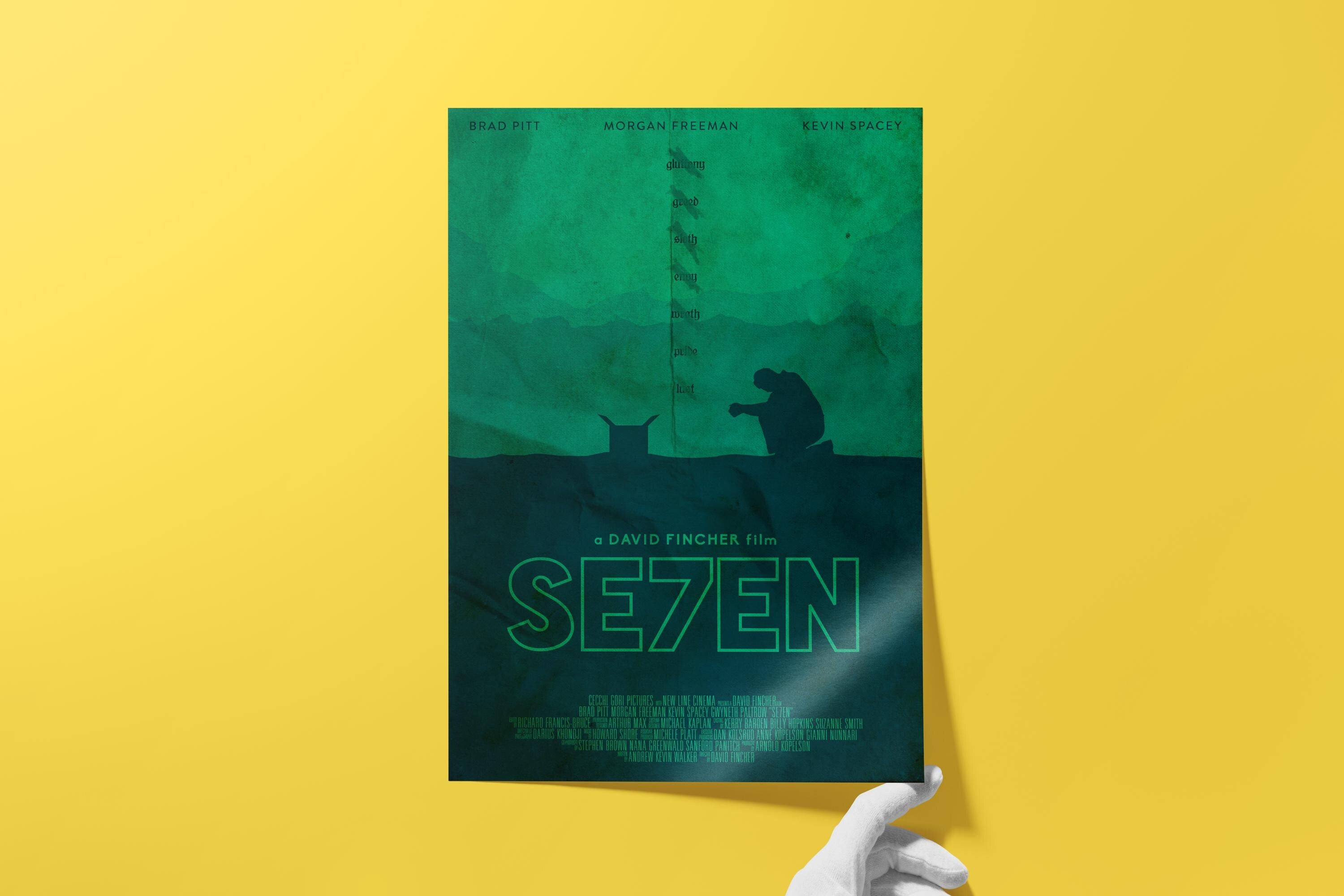 Se7en Movie Thriller Poster - Seven Deadly Sins Print, Cult Cinema Wall Decor, David Fincher Fan Gift
