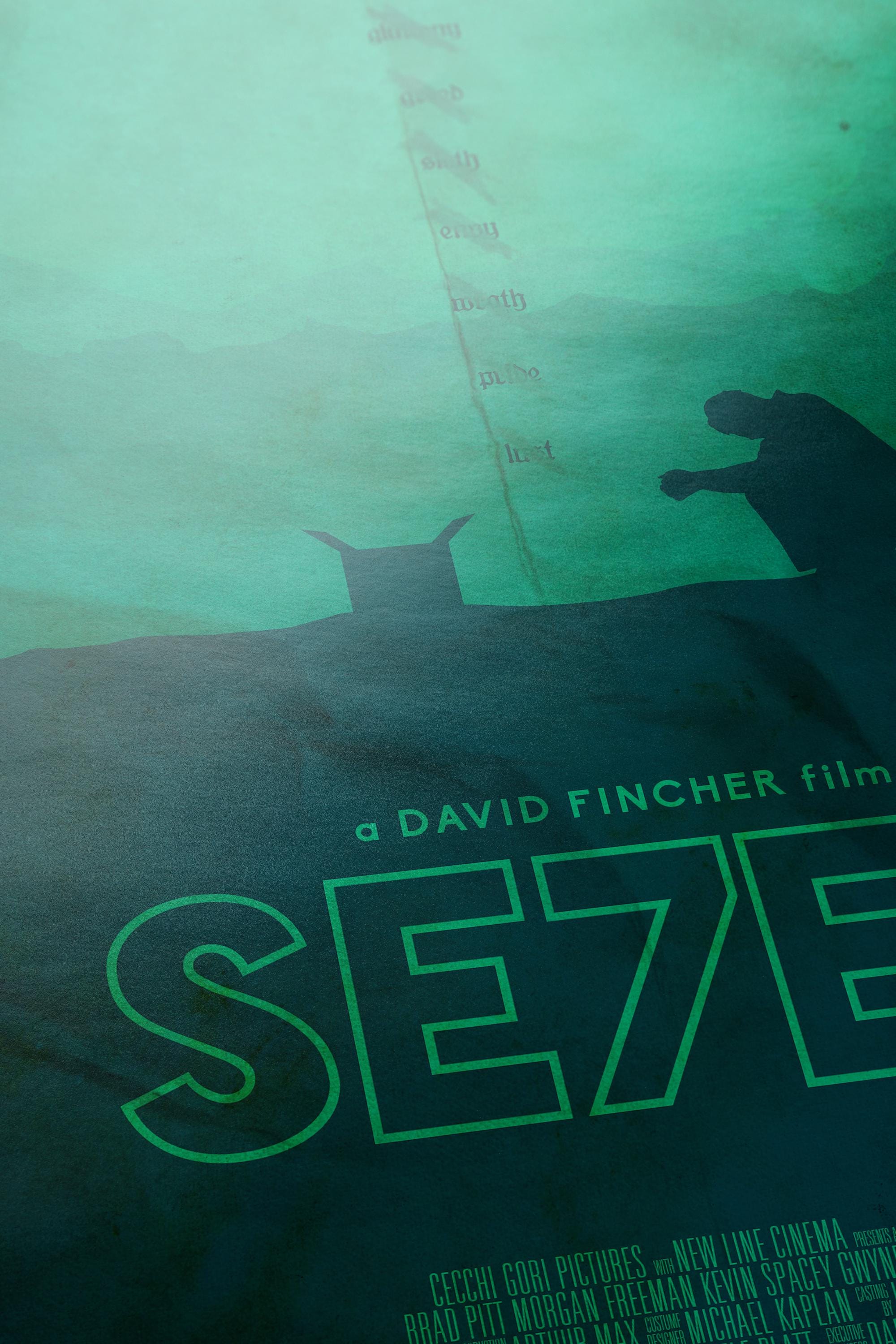 Se7en Movie Thriller Poster - Seven Deadly Sins Print, Cult Cinema Wall Decor, David Fincher Fan Gift