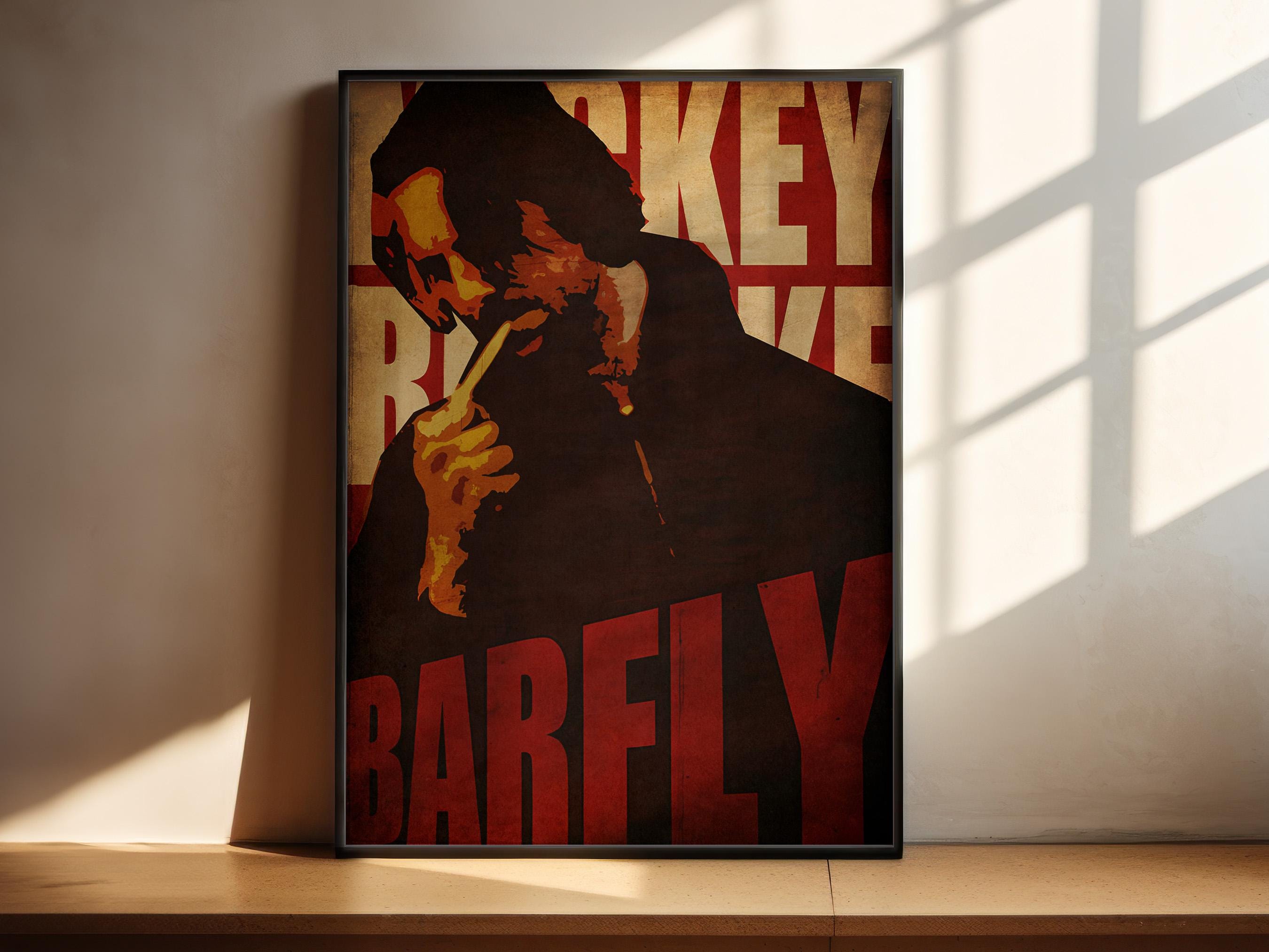 Barfly Cult Movie Poster - Charles Bukowski Print, Indie Cinema Decor, Mickey Rourke Fan Gift Idea