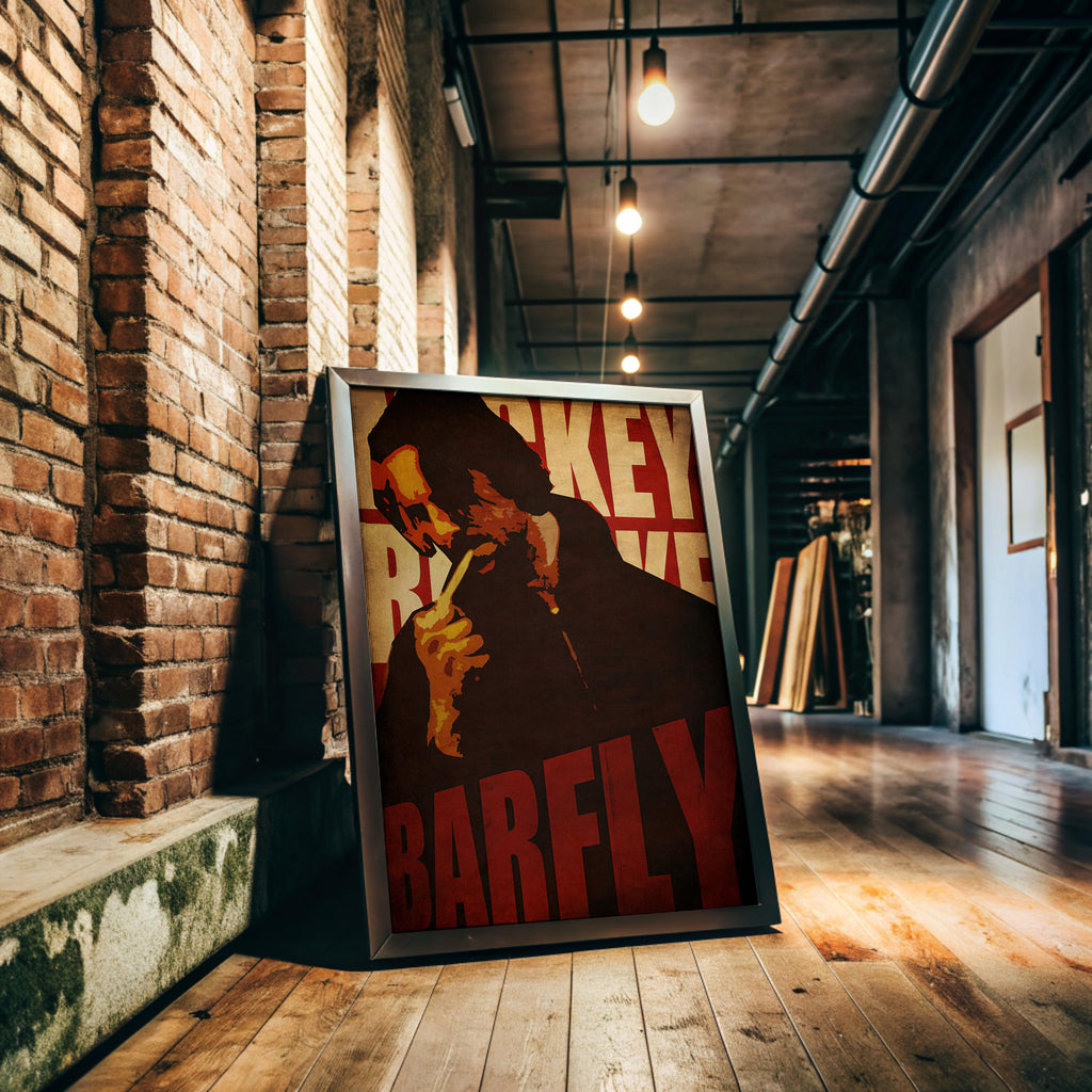 Barfly Cult Movie Poster - Charles Bukowski Print, Indie Cinema Decor, Mickey Rourke Fan Gift Idea