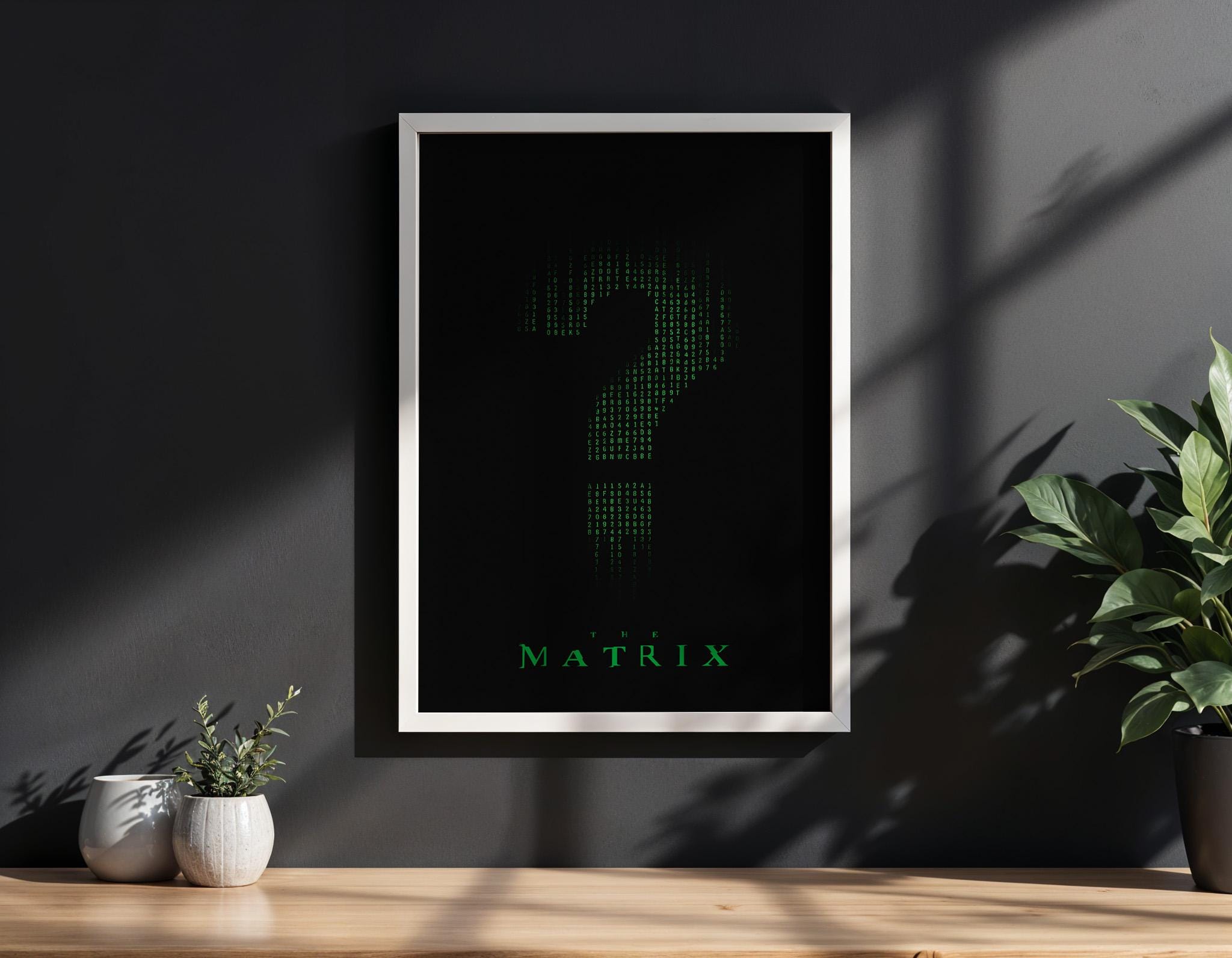 The Matrix Minimalist Poster - Sci-Fi Design Print, Cyberpunk Style Decor, 90s Fan Gift Idea