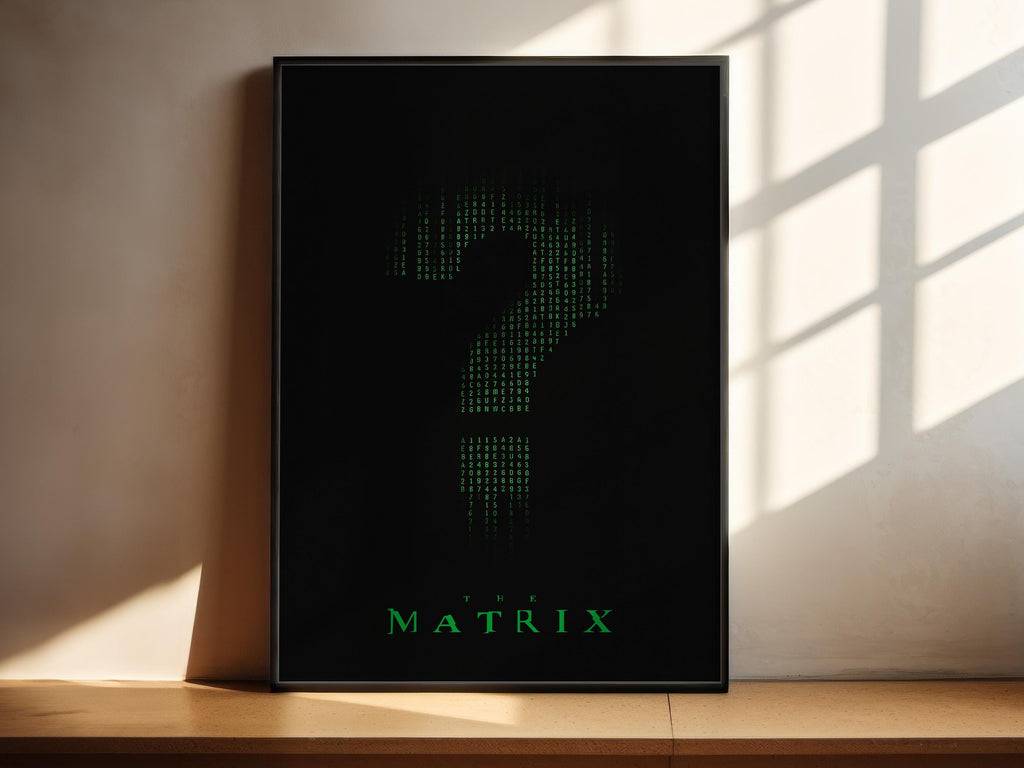 The Matrix Minimalist Poster - Sci-Fi Design Print, Cyberpunk Style Decor, 90s Fan Gift Idea