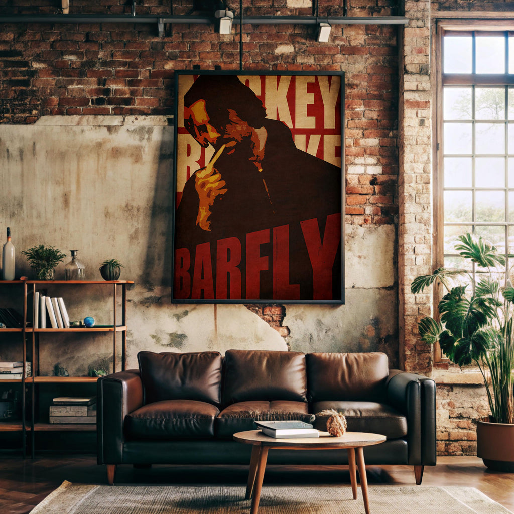 Barfly Cult Movie Poster - Charles Bukowski Print, Indie Cinema Decor, Mickey Rourke Fan Gift Idea