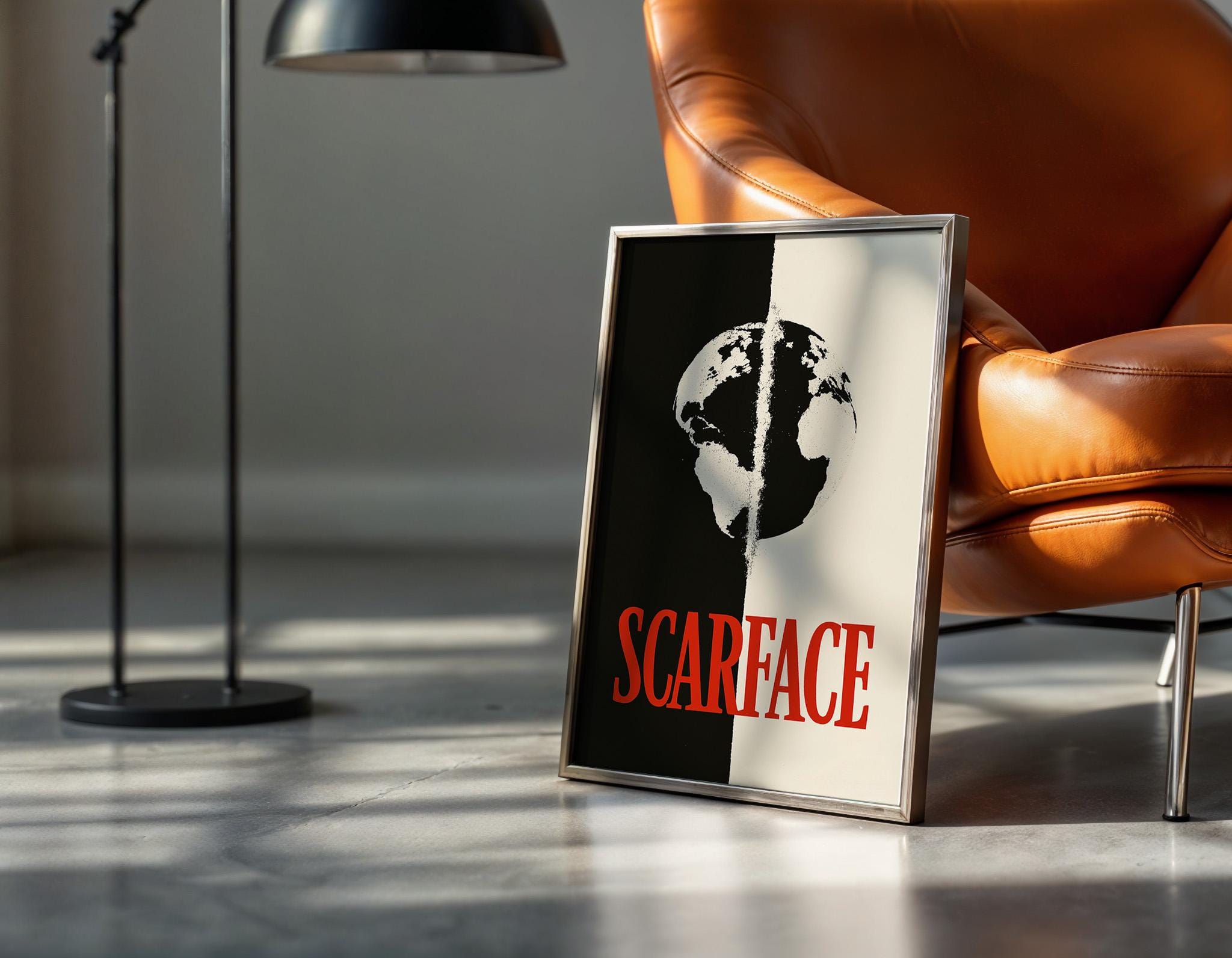 Scarface Minimalist Poster - The World is Yours Design Print, Gangster Movie Decor, 80s Fan Gift