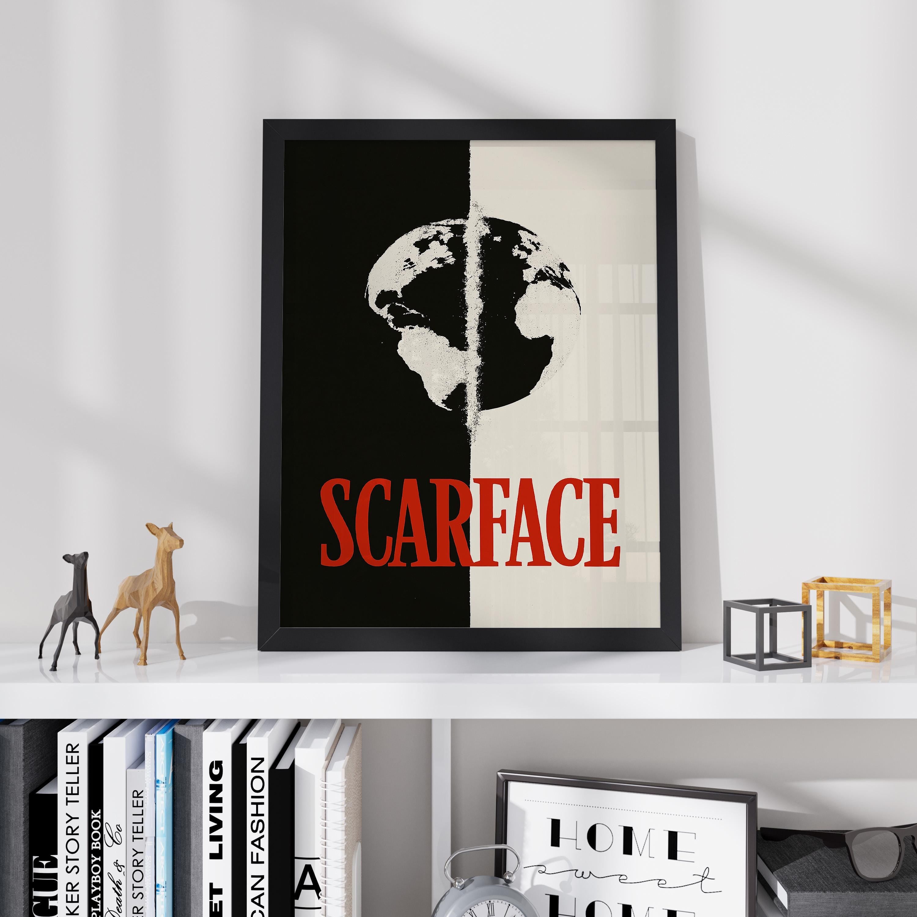 Scarface Minimalist Poster - The World is Yours Design Print, Gangster Movie Decor, 80s Fan Gift