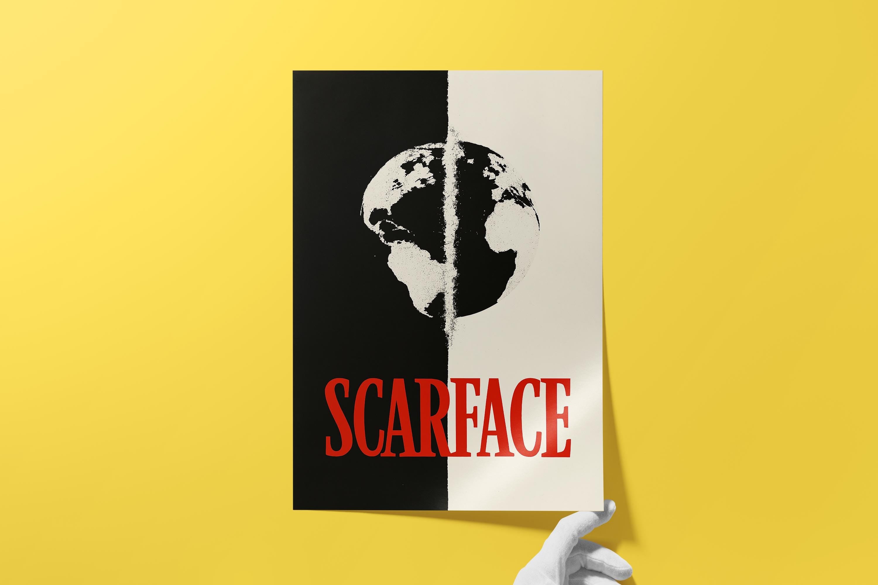 Scarface Minimalist Poster - The World is Yours Design Print, Gangster Movie Decor, 80s Fan Gift