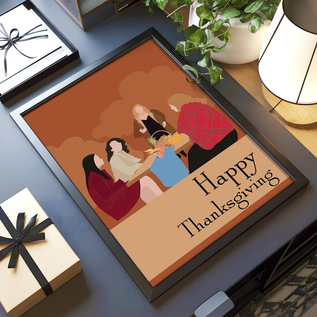 Gilmore Girls Thanksgiving Poster - Lorelai and Rory Print, Stars Hollow Autumn Decor, Fan Gift Idea