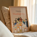 Modern Family Thanksgiving Poster - Family Comedy TV Print, Turkey Dinner Decor, TV Show Fan Gift Idea