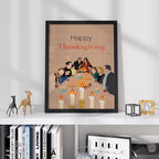 Modern Family Thanksgiving Poster - Family Comedy TV Print, Turkey Dinner Decor, TV Show Fan Gift Idea