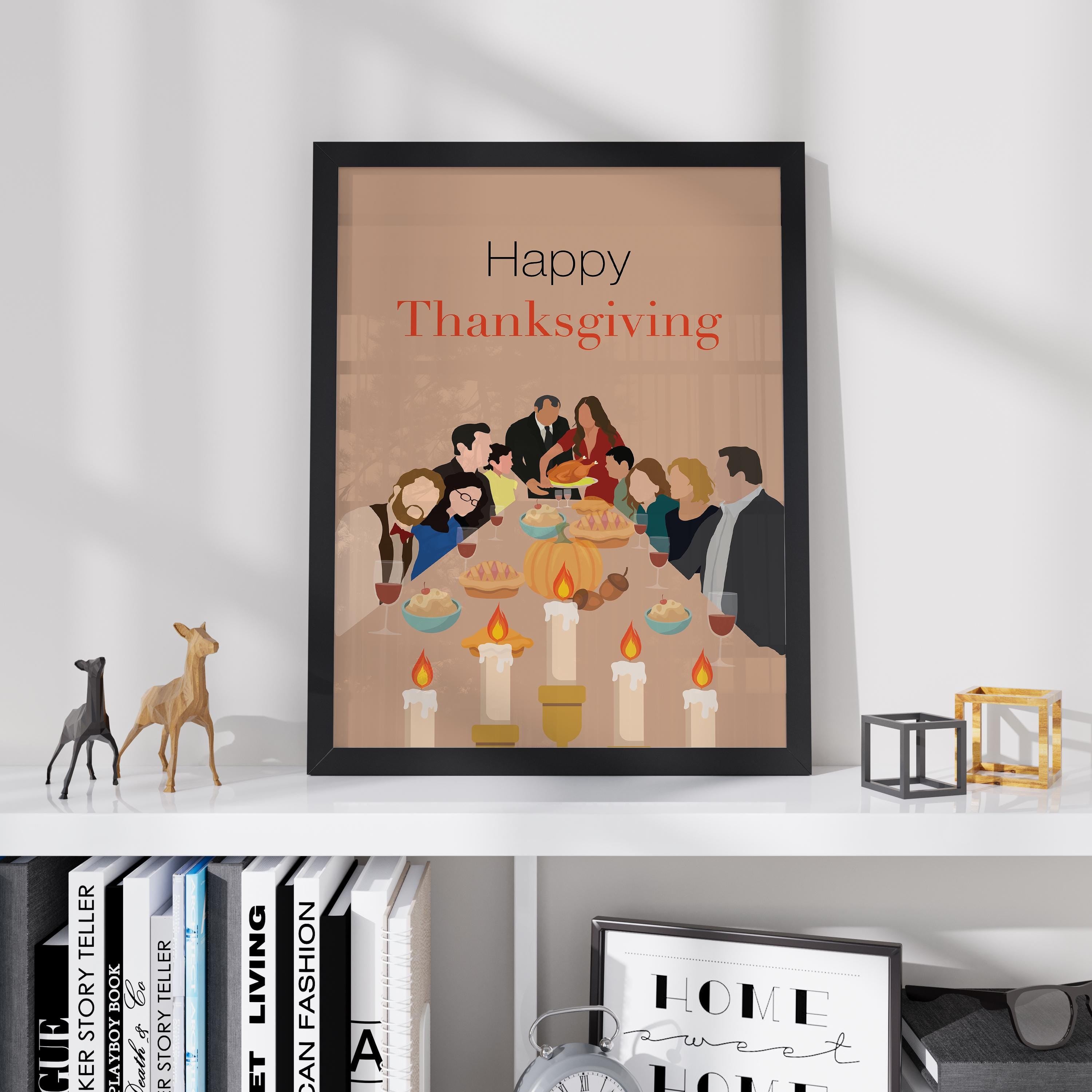 Modern Family Thanksgiving Poster - Family Comedy TV Print, Turkey Dinner Decor, TV Show Fan Gift Idea
