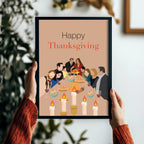 Modern Family Thanksgiving Poster - Family Comedy TV Print, Turkey Dinner Decor, TV Show Fan Gift Idea